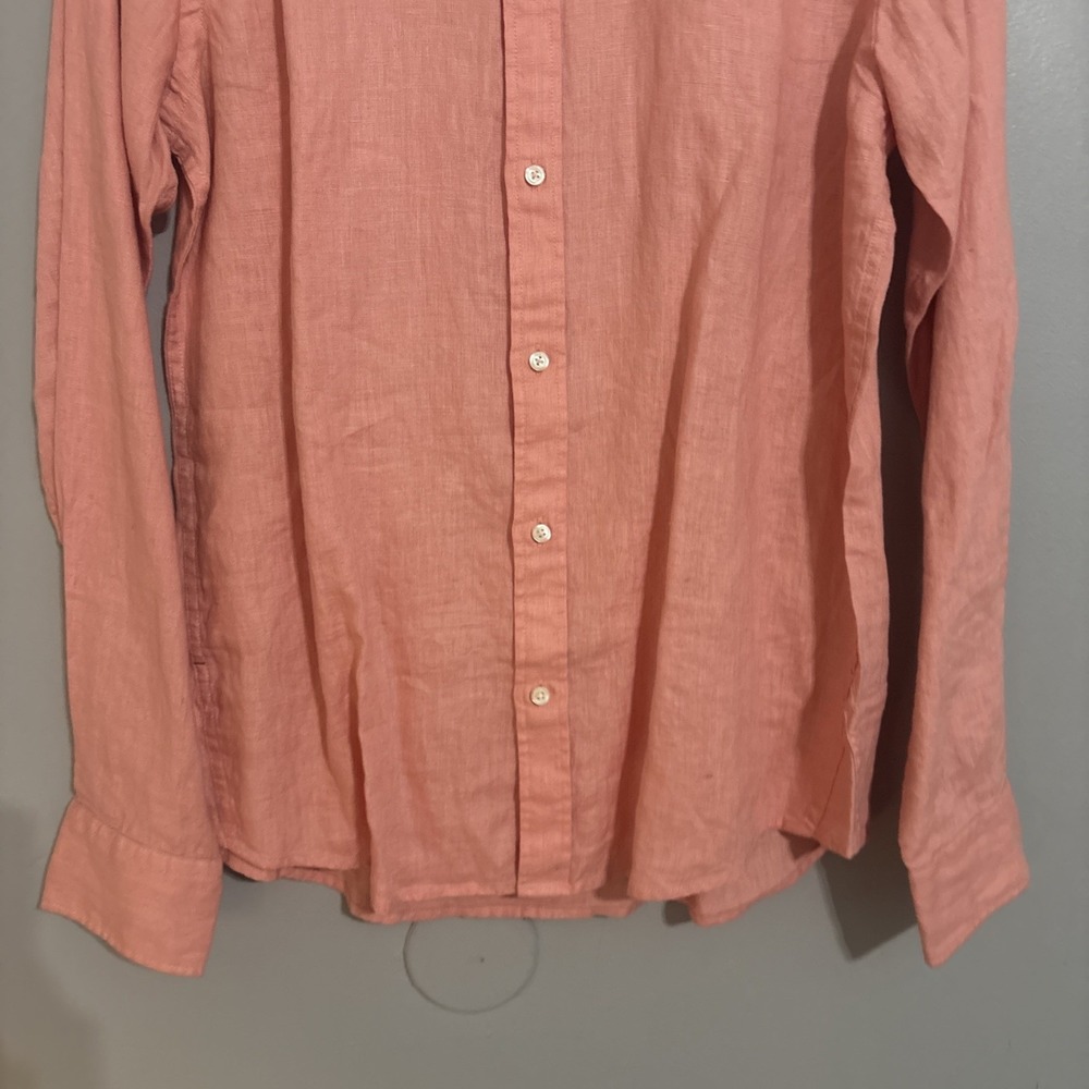 SCOTCH & SODA Men's Coral Linen Regular Fit Button-Up Shirt SZ L NWT - Picture 4 of 9
